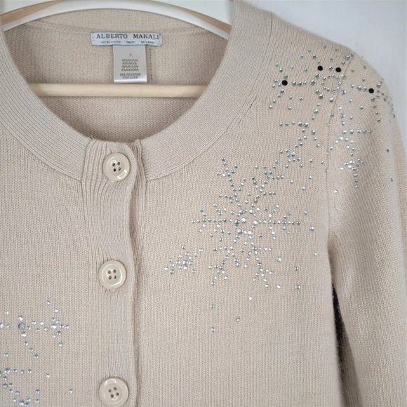 ALBERTO MAKALI Snowflake Cardigan Small NEVER WORN - Picture 4 of 7